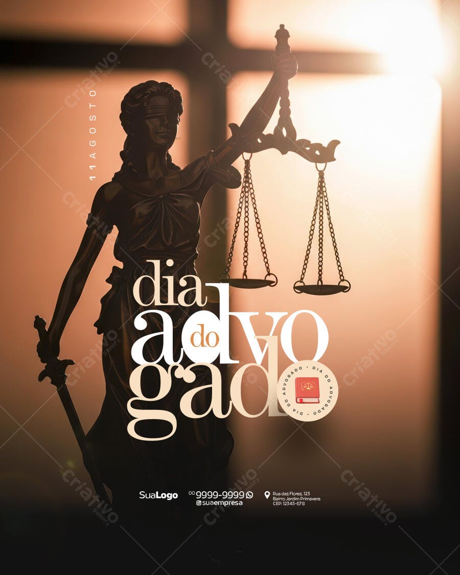 Flyer Dia do Advogado 11 de Agosto PSD Editável