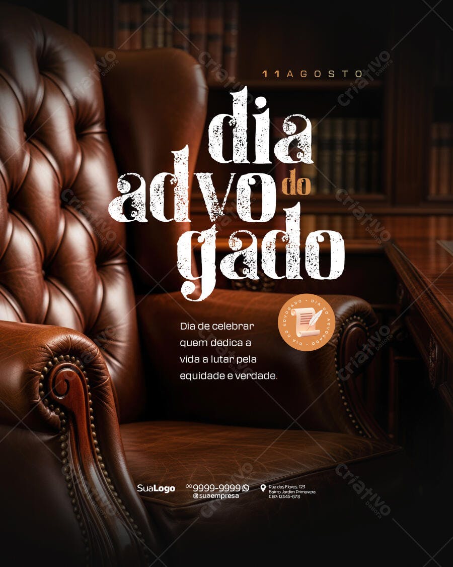 Flyer Dia do Advogado 11 de Agosto PSD Editável