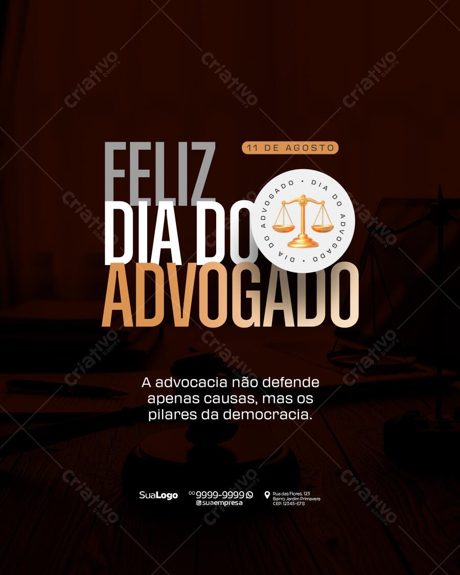 Postagem Dia do Advogado PSD Editável