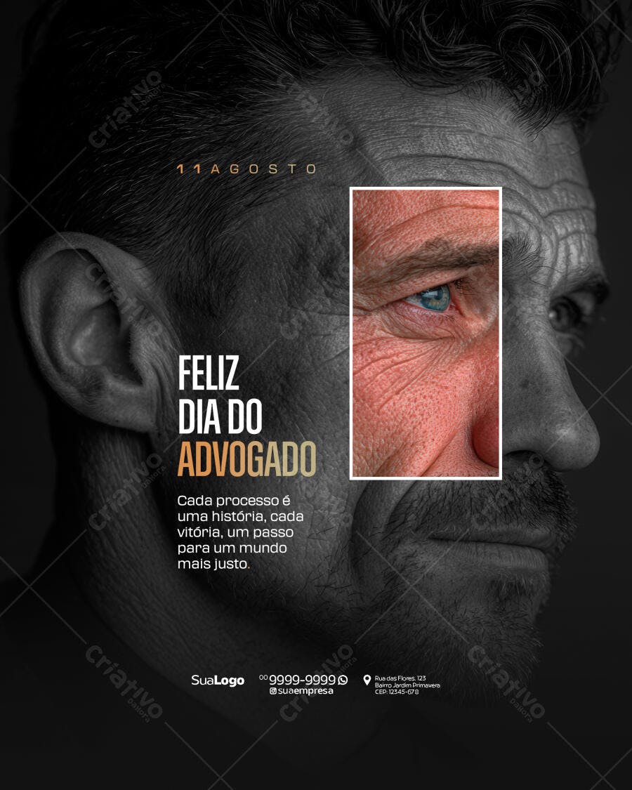 Postagem Dia do Advogado 11 de Agosto PSD Editável