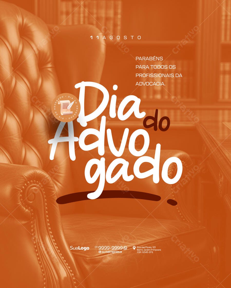 Post para o Dia do Advogado 11 de Agosto PSD Editável