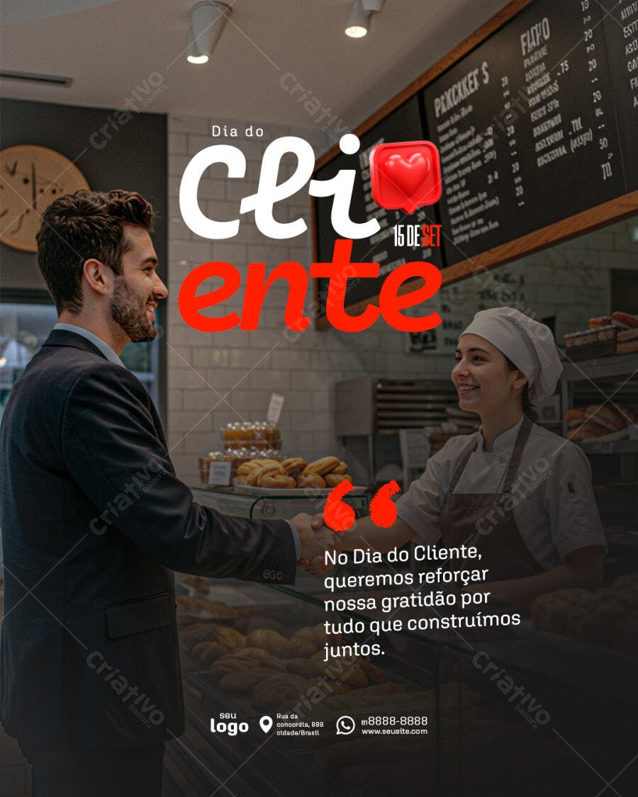 Flyer Dia do Cliente PSD Editável