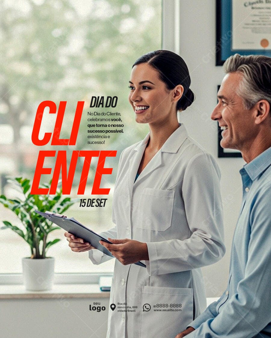 Flyer Dia do Cliente PSD Editável