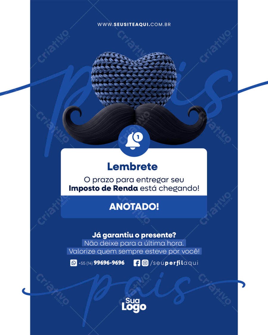 Lembretes Imposto de Renda PSD Editável