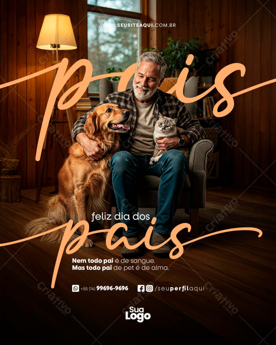 Poster Dia dos Pais PSD Editável