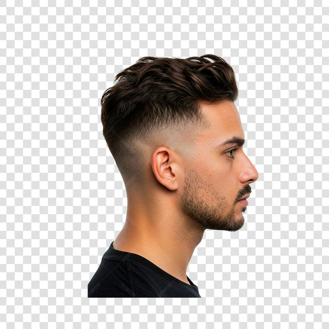 Imagem PNG com fundo transparente Homem com corte de cabelo moderno