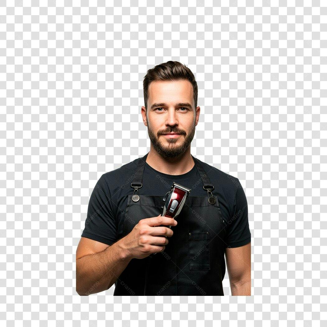 Imagem PNG Barbeiro com Máquina com fundo transparente