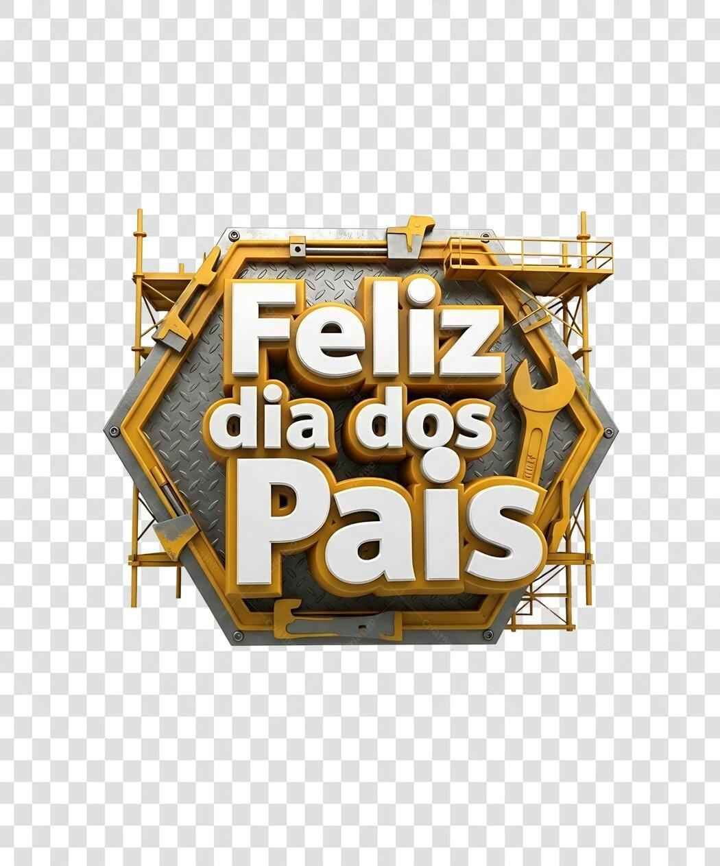 Banner Dia dos Pais Ferramentas PNG com fundo transparente