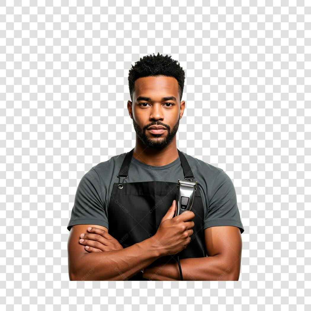 Barbeiro Afro PNG com fundo transparente