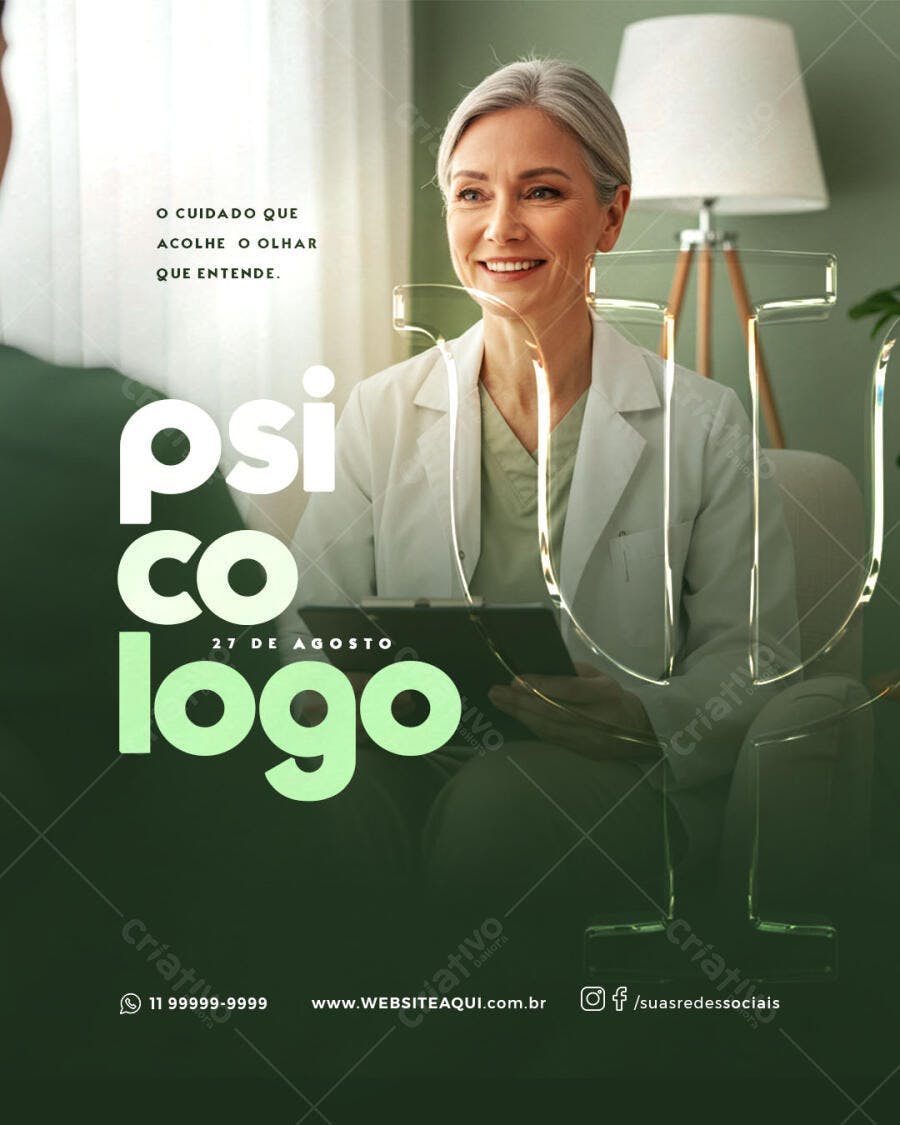 Flyer Dia do Psicólogo PSD Editável