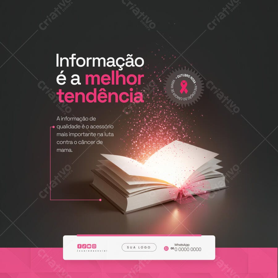 Post para Outubro Rosa PSD Editável