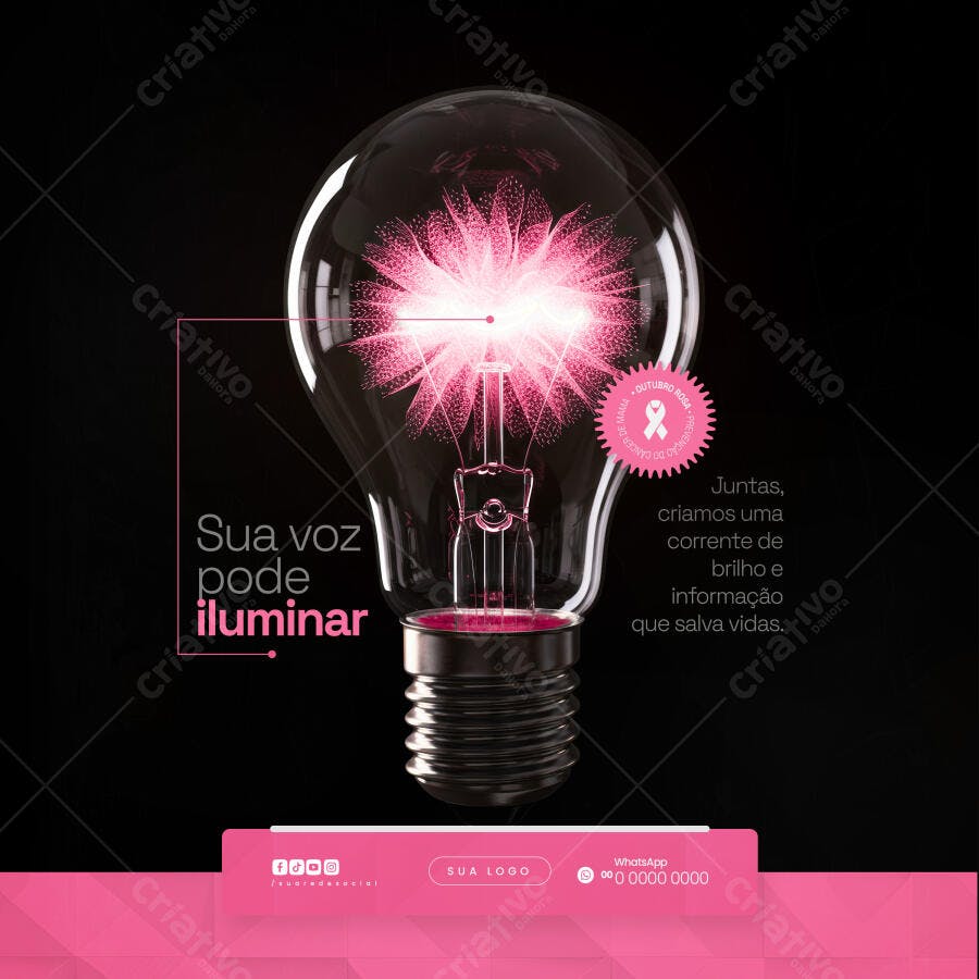 Post para Outubro Rosa PSD Editável