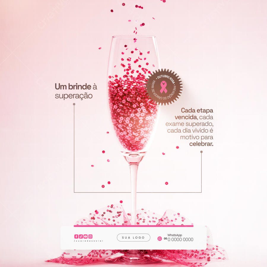 Flyer Outubro Rosa PSD Editável