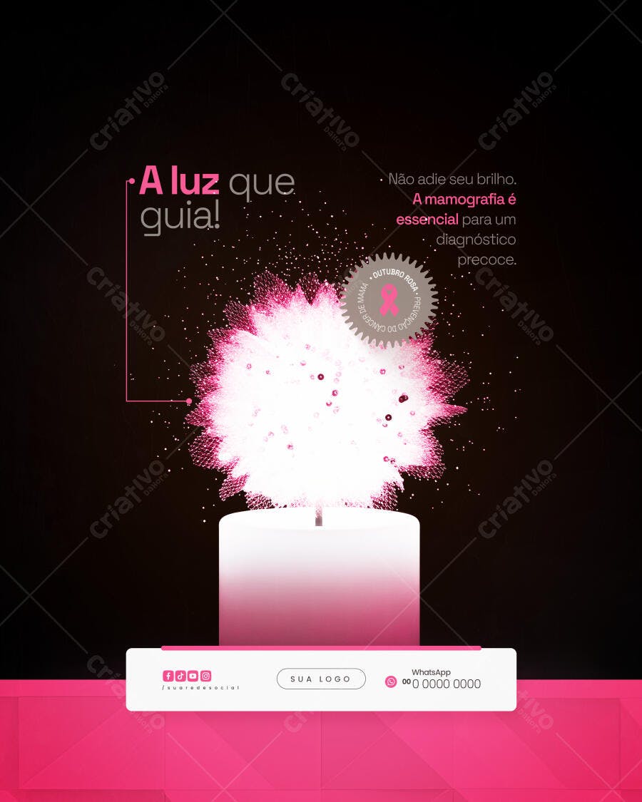 Post para Outubro Rosa PSD Editável