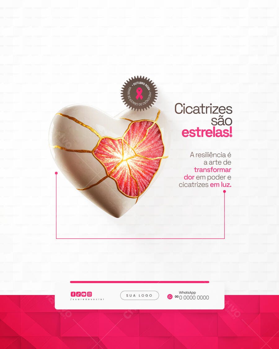 Post para Outubro Rosa PSD Editável