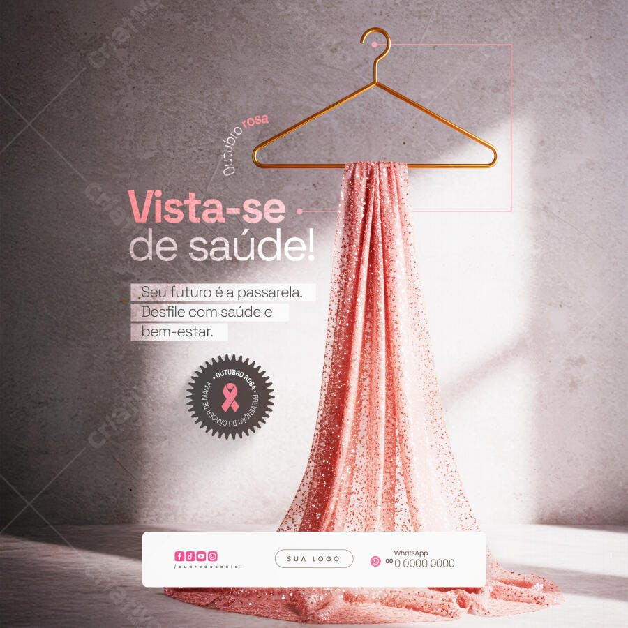 Post para Outubro Rosa PSD Editável