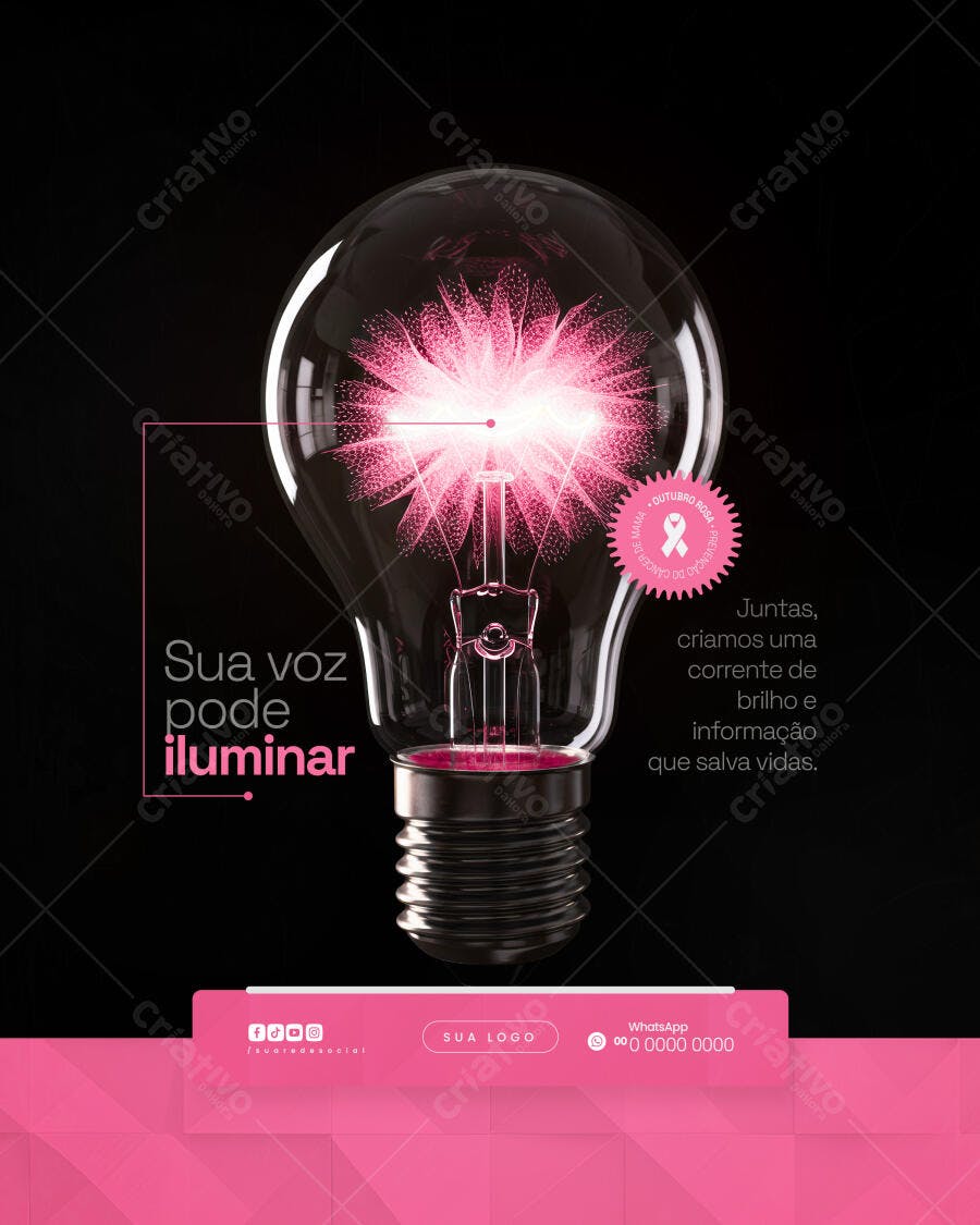 Flyer Outubro Rosa PSD Editável