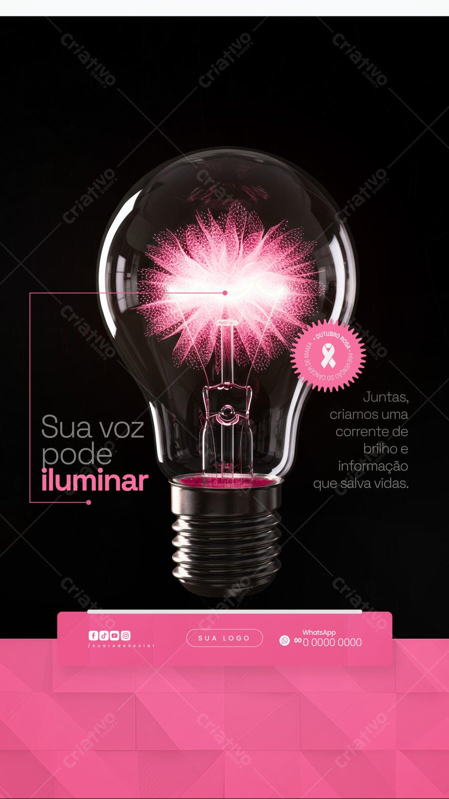 Post para Outubro Rosa PSD Editável