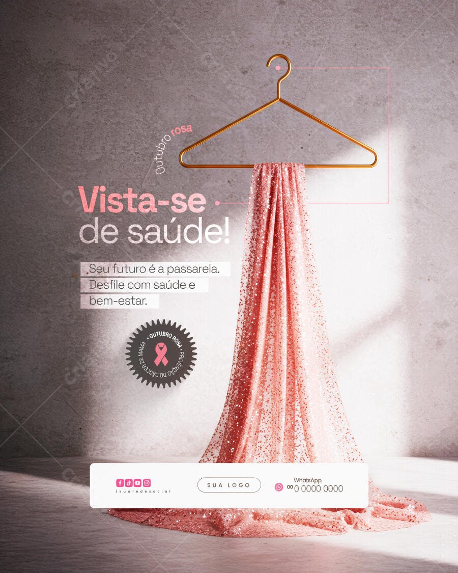 Post para Outubro Rosa PSD Editável