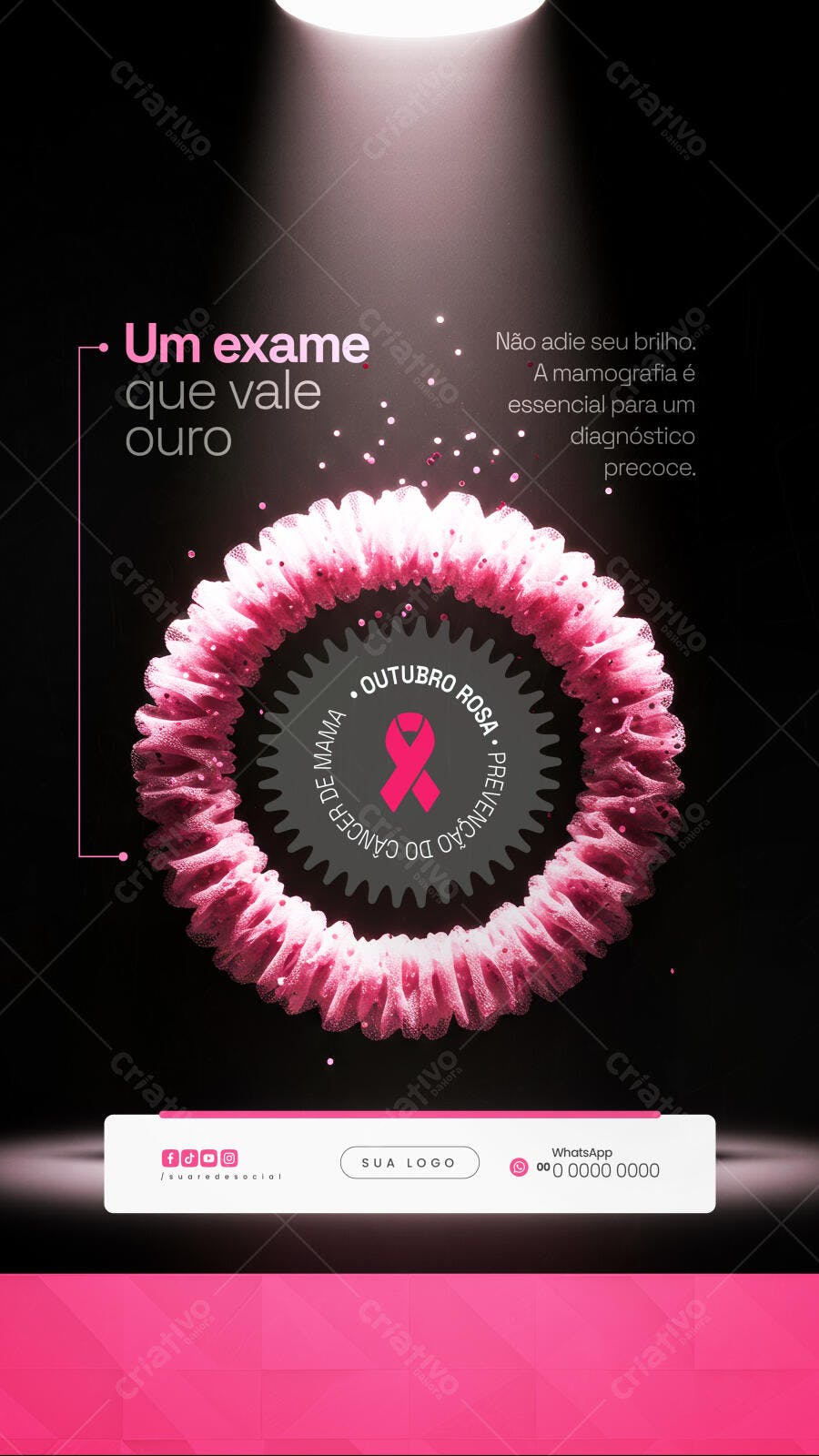 Flyer Outubro Rosa PSD Editável