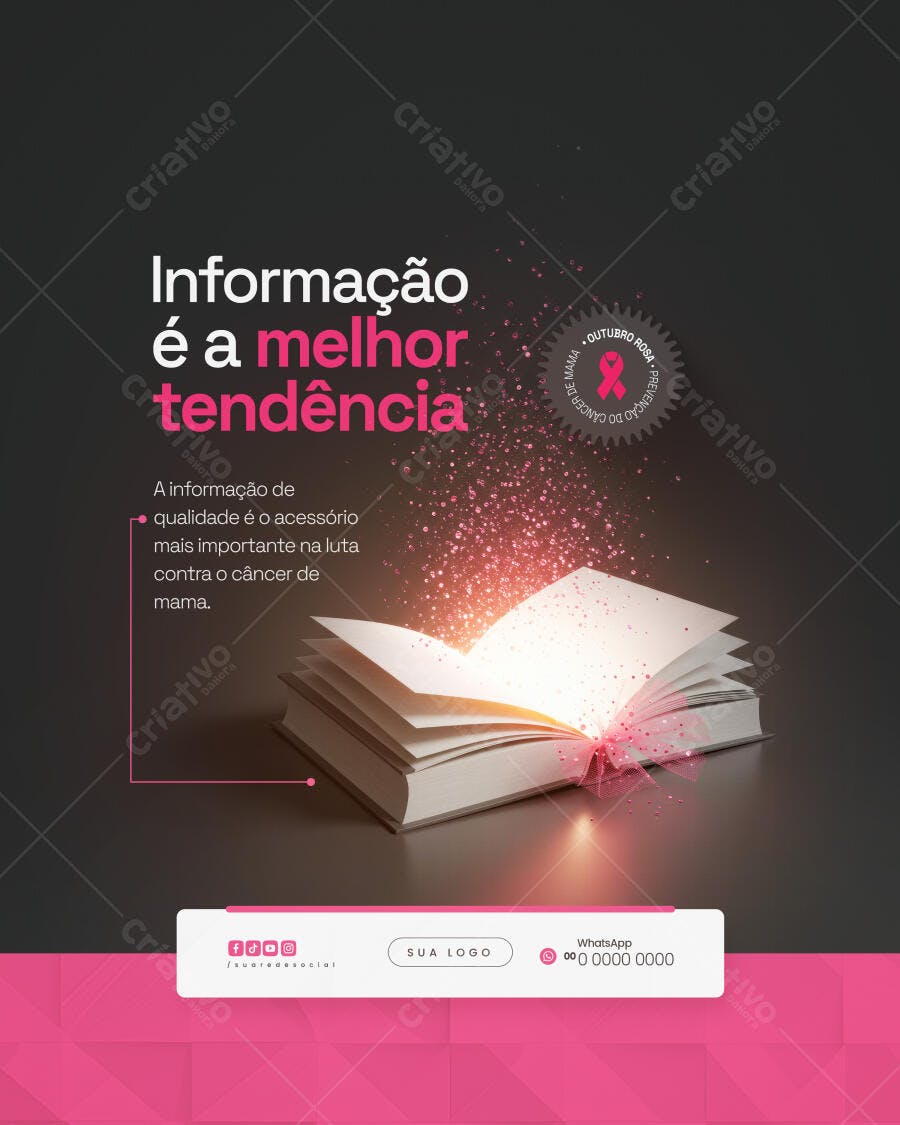 Post para Outubro Rosa PSD Editável