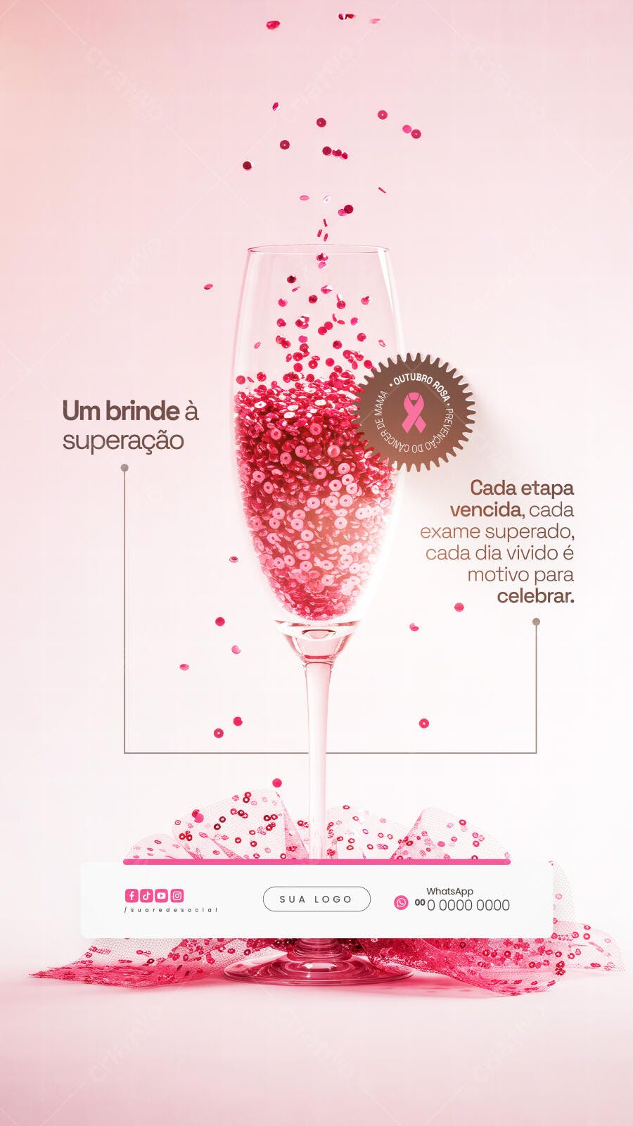 Flyer Outubro Rosa PSD Editável
