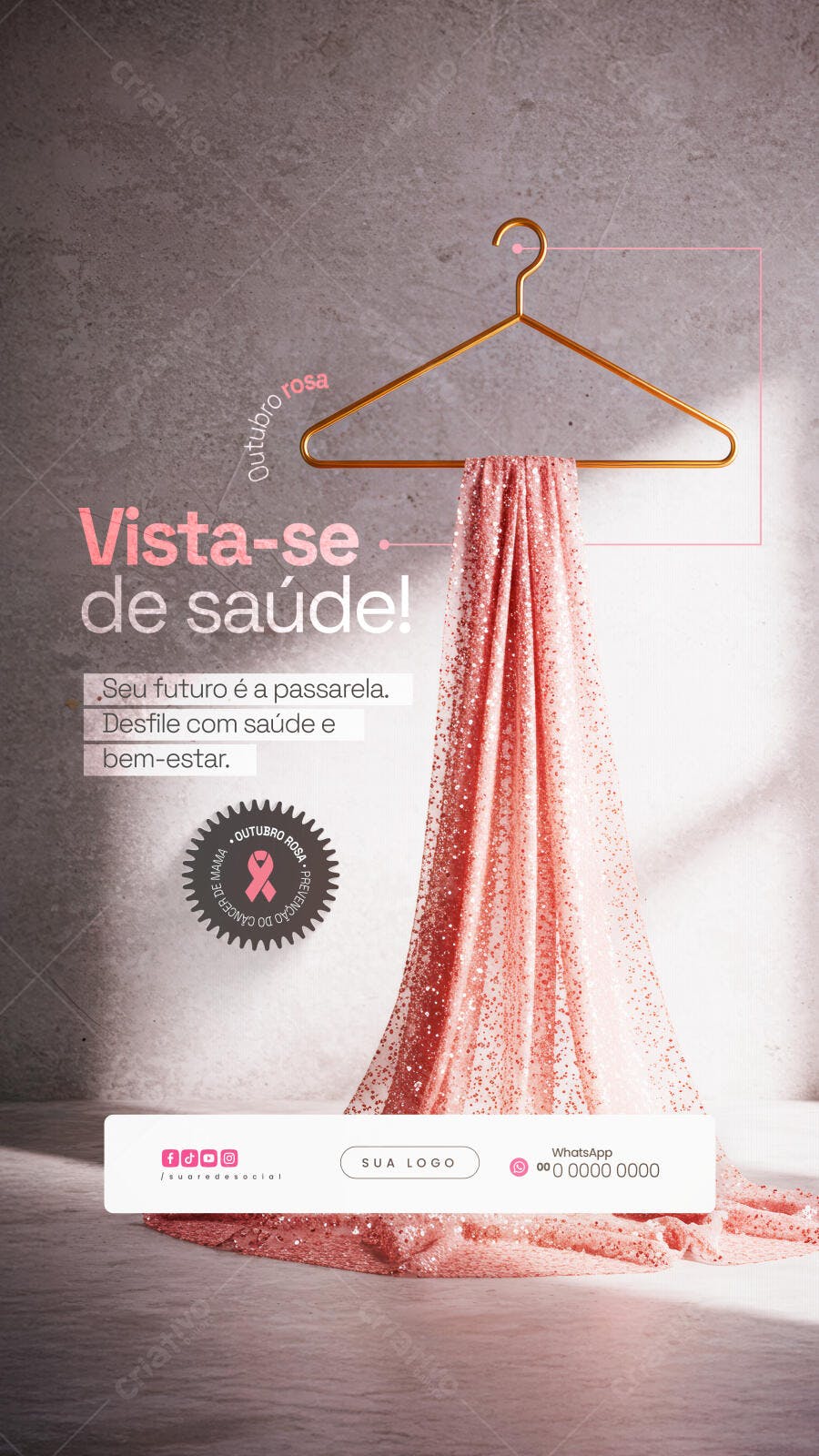 Post Instagram Outubro Rosa PSD Editável