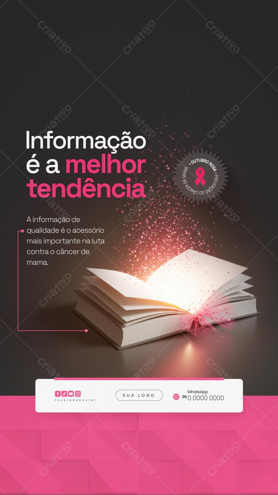 Flyer Outubro Rosa PSD Editável