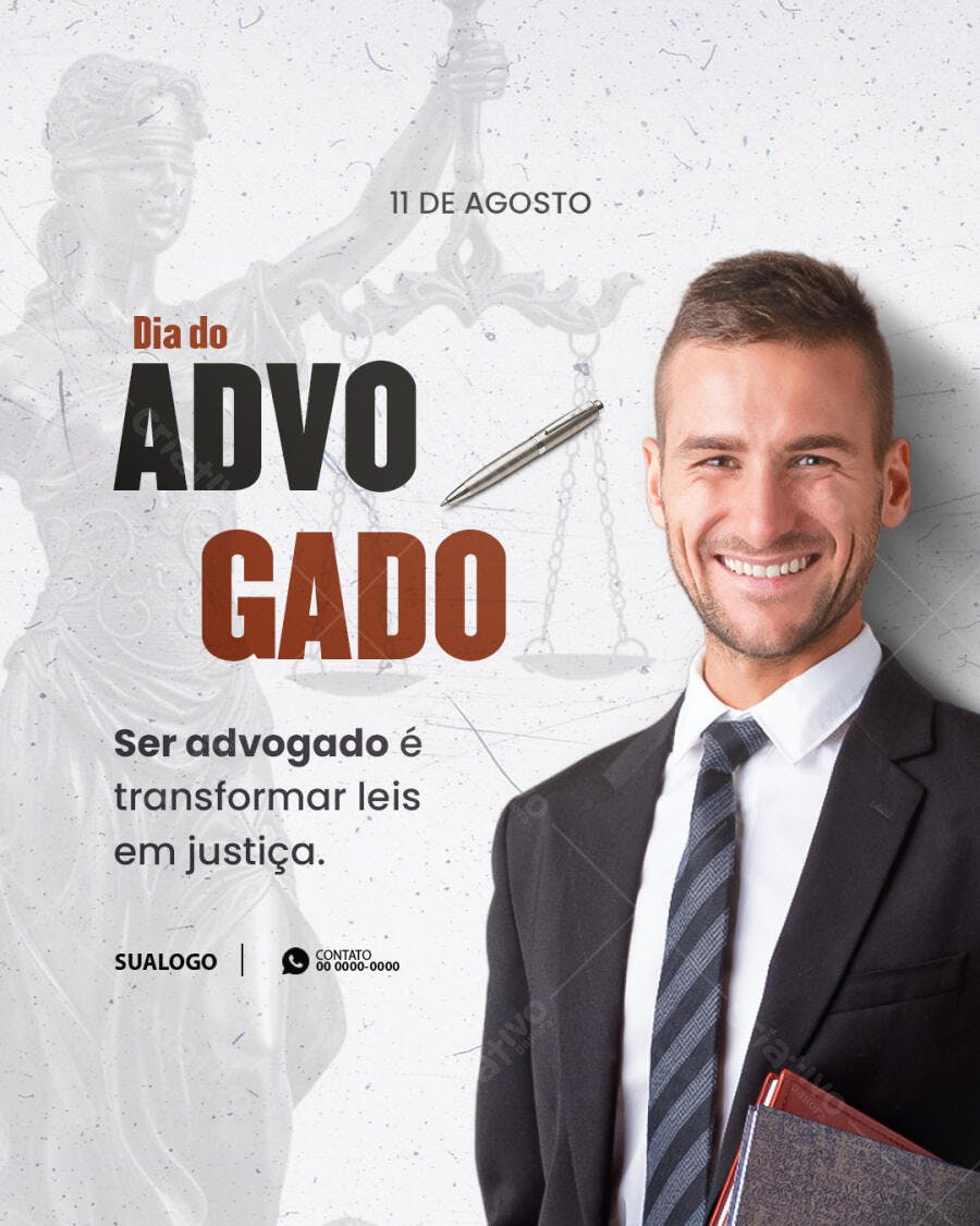 Flyer Dia do Advogado 11 de Agosto PSD Editável