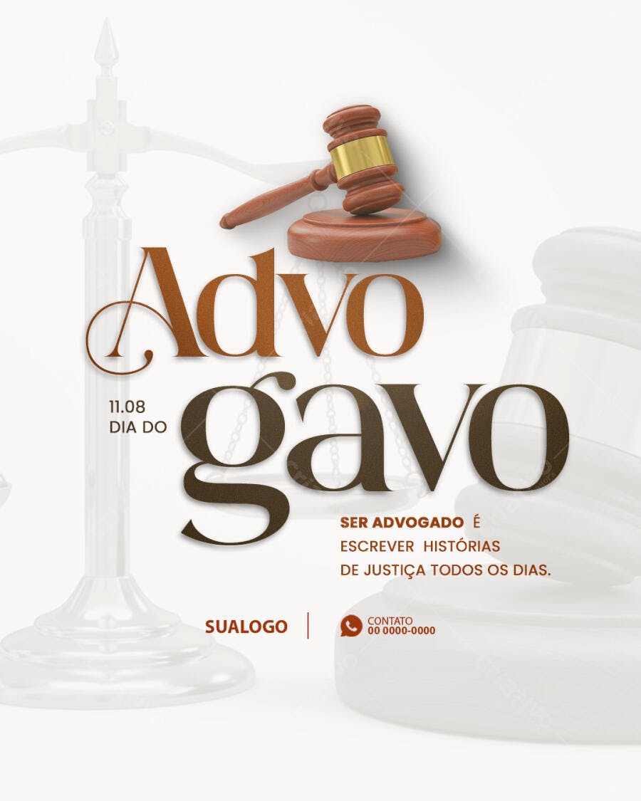 Flyer Dia do Advogado 11 de Agosto PSD Editável