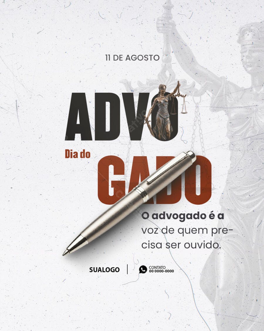 Flyer Dia do Advogado 11 de Agosto PSD Editável