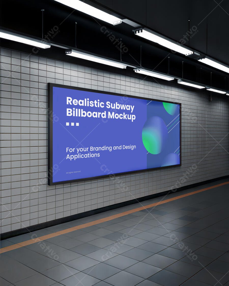 Mockup Realista de Outdoor em Metrô, Design Moderno