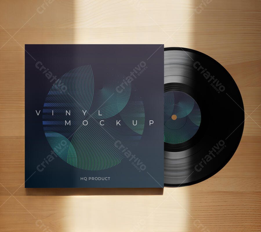 Mockup de Capa de Vinil com Design Moderno