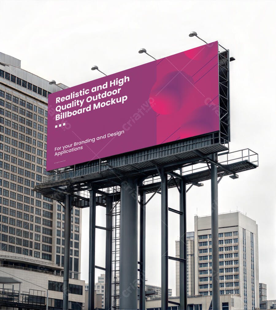 Mockup Outdoor de Billboard Realista em Ambiente Urbano