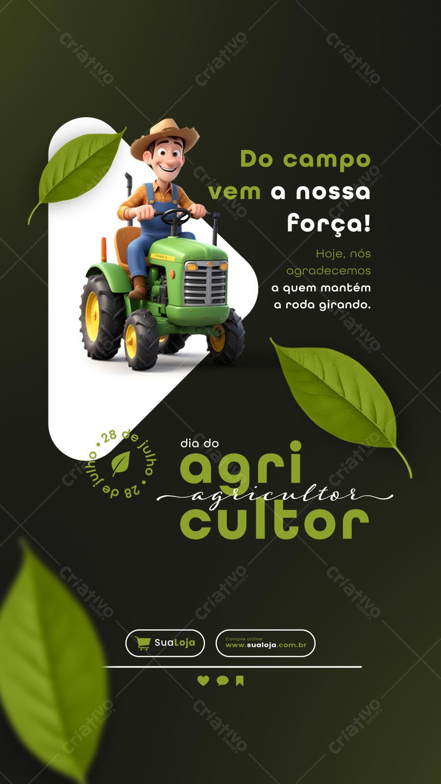 Post Dia do Agricultor 28 Julho PSD Editável