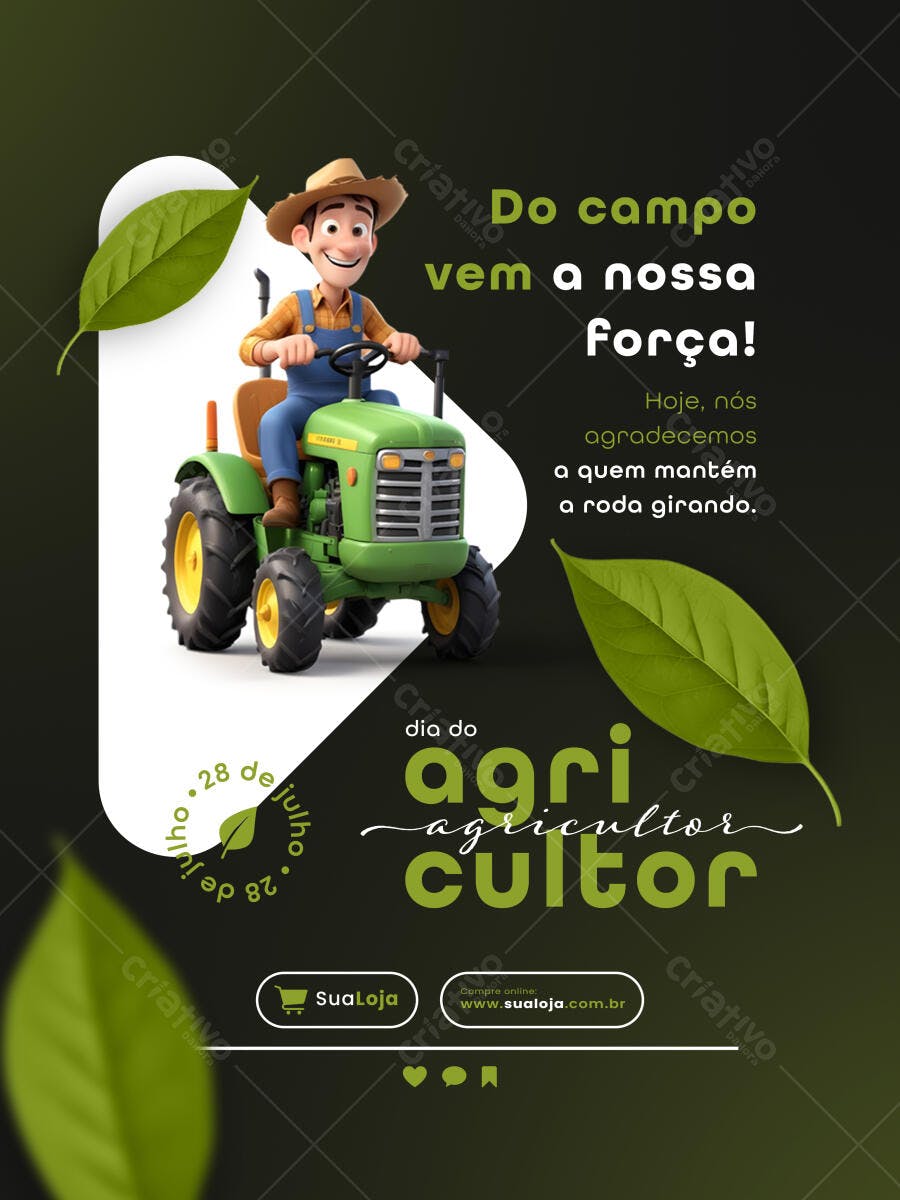 Flyer Dia do Agricultor 28 de Julho PSD Editável