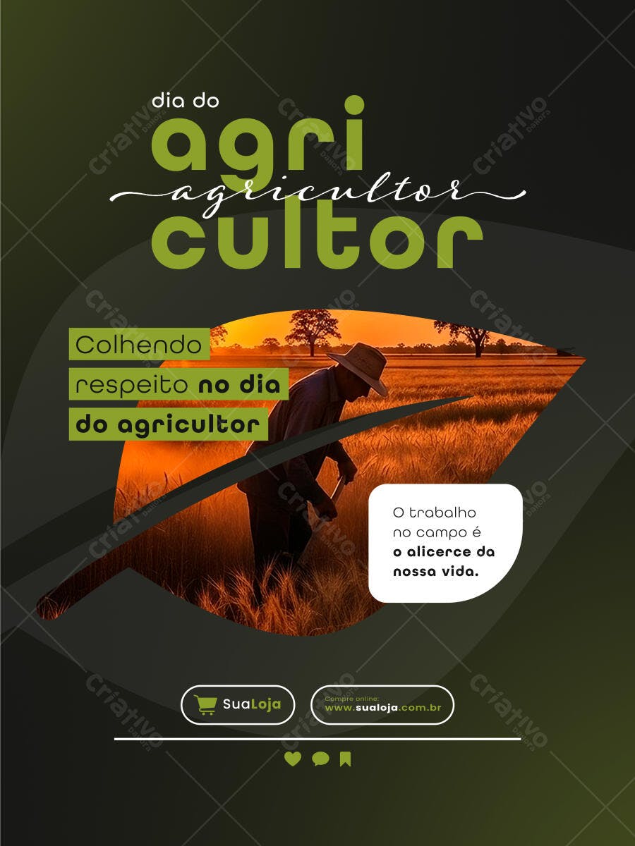 Flyer Dia do Agricultor PSD Editável