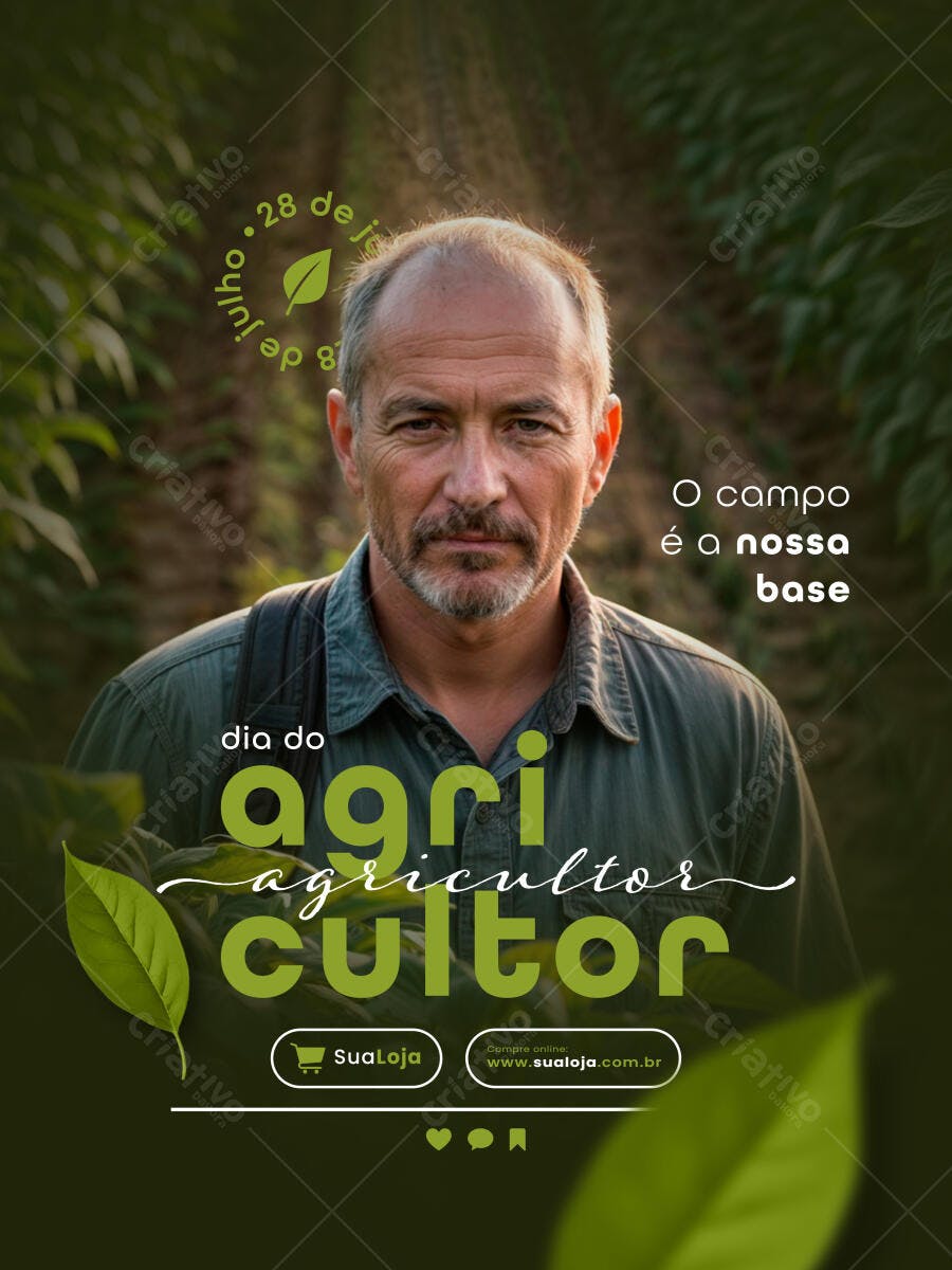 Post para o Dia do Agricultor PSD Editável