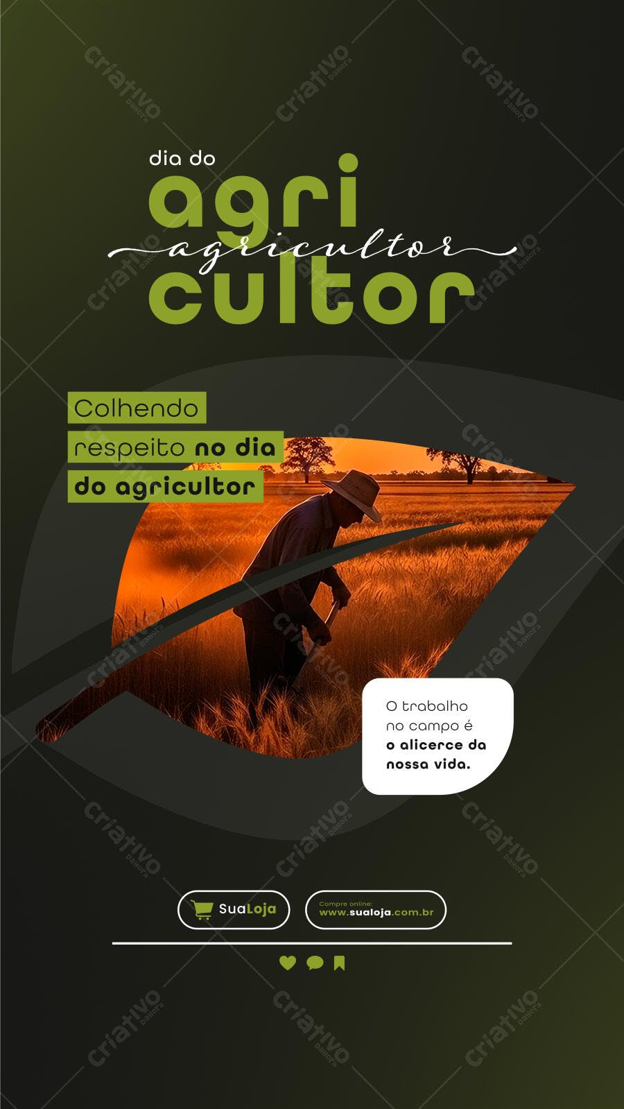 Post Dia do Agricultor no Campo PSD Editável