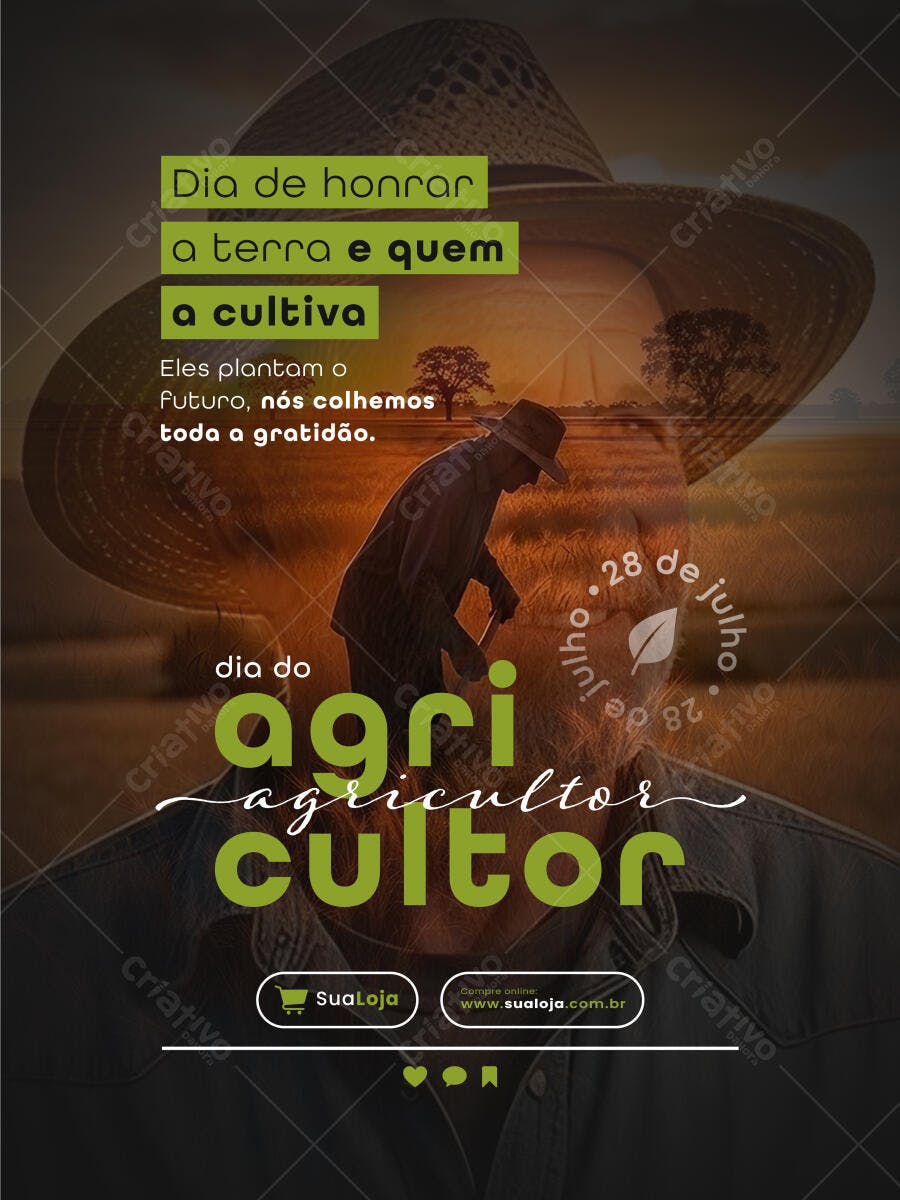 Flyer Dia do Agricultor 28 de Julho PSD Editável