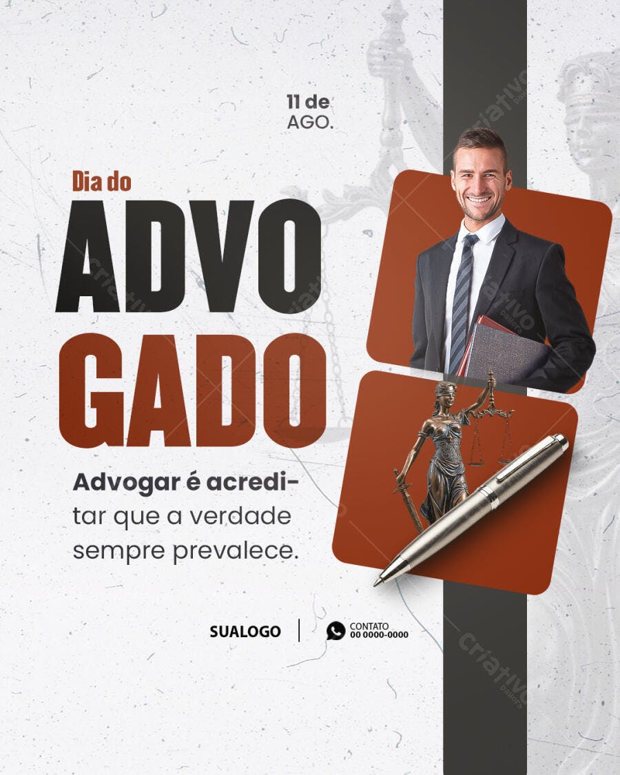Flyer Dia do Advogado 11 de Agosto PSD Editável