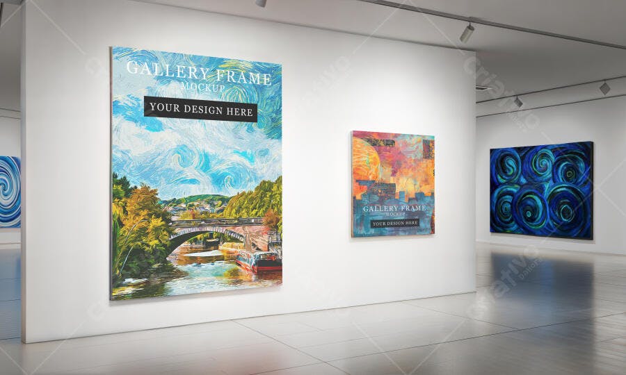 Mockup de Moldura Galeria: Paisagem Impressionista
