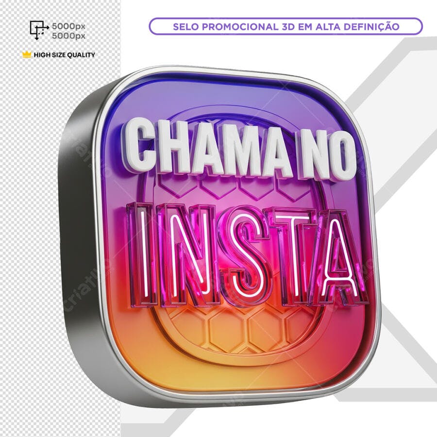 Selo 3D para Instagram PSD Editável