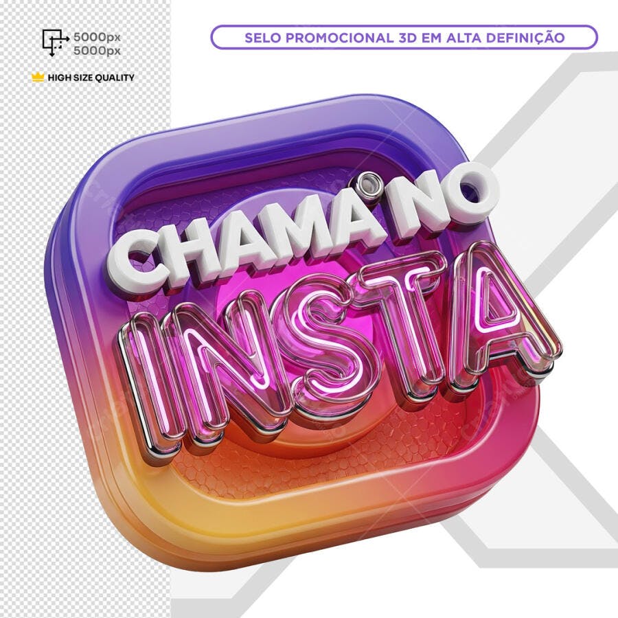 Selo Instagram 3D PSD Editável