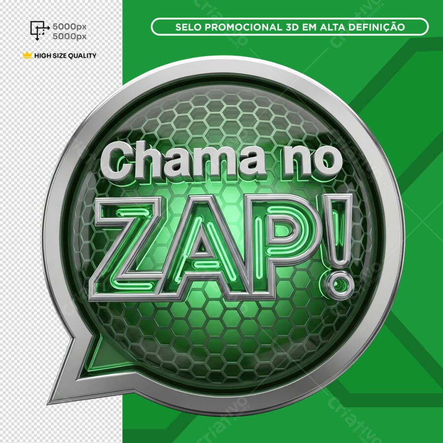 Selo Promocional 3D Verde e Prata PSD Editável