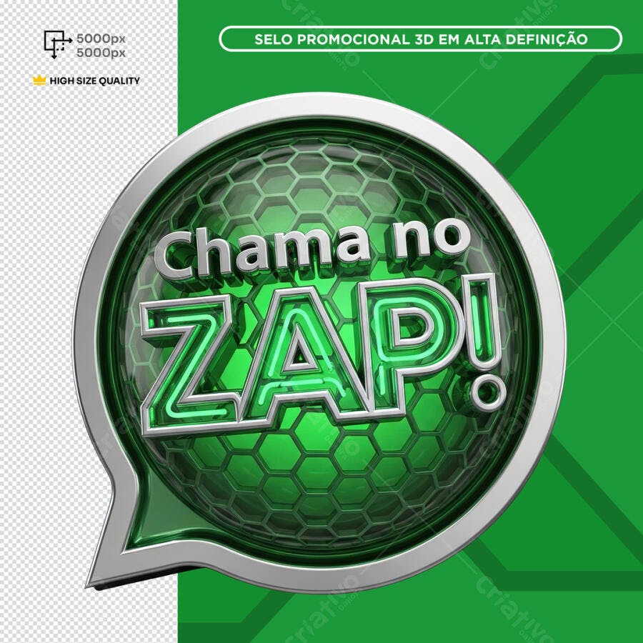 Selo Promocional 3D WhatsApp PSD Editável