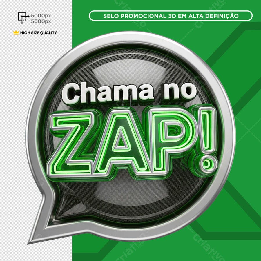 Selo 3D para WhatsApp PSD Editável