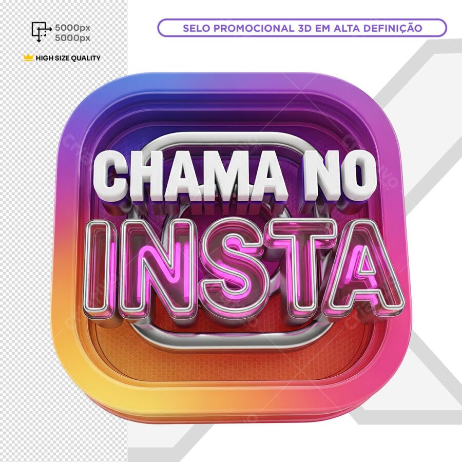 Selo 3D Instagram PSD Editável