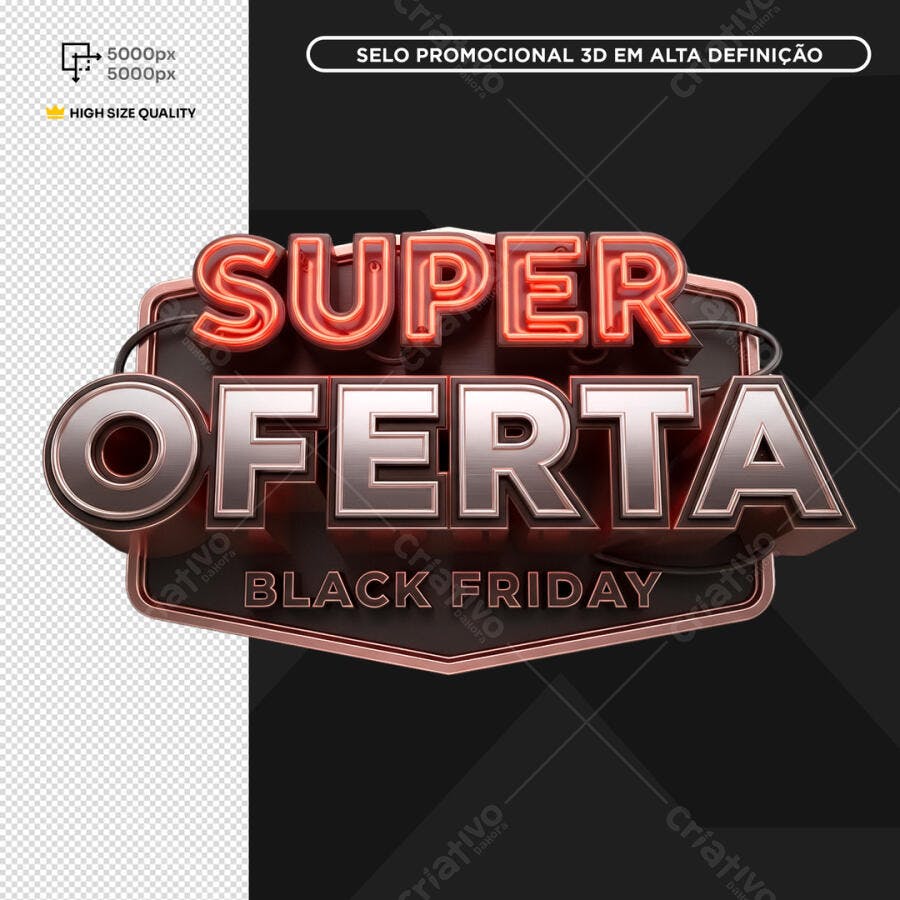 Selo Black Friday 3D PSD Editável