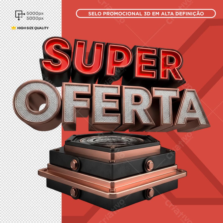 Selo Promocional 3D Super Oferta PSD Editável